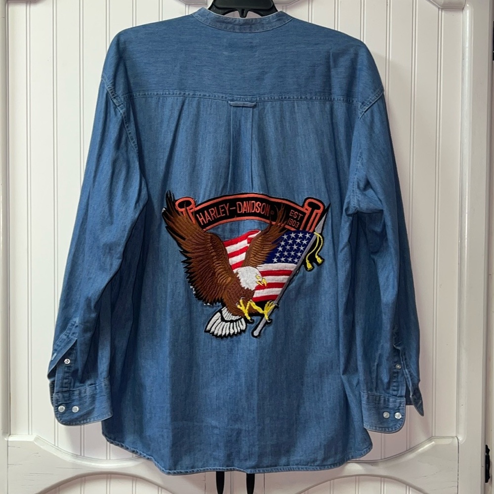 Harley Davidson Denim Shirt XL - Picture 4 of 4
